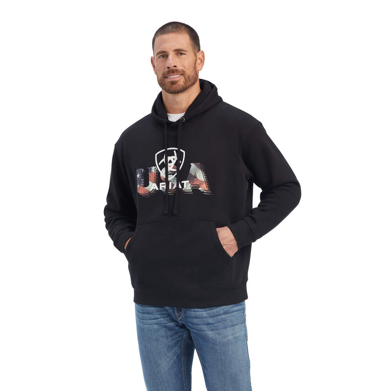 Ariat Sweatshirt Herren - Usa Proud Schwarz ( TYUOE-8457 )